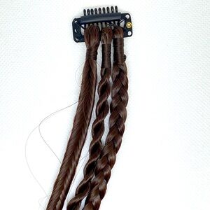 Synthetic Clip-In Hair Extensions with Brown Box Braids - Hair Accessory